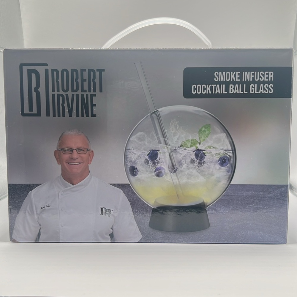 Robert Irvine Smoke Infuser Cocktail Ball Glass - Black